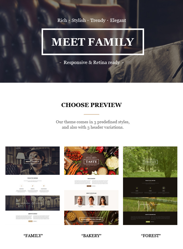 family one page template