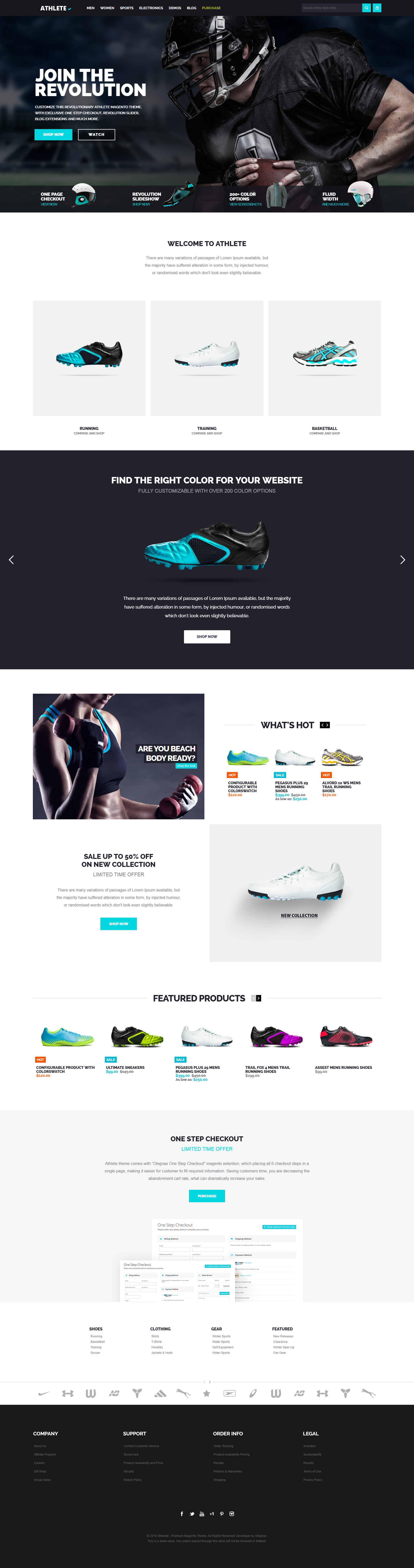 athlete magento theme home page