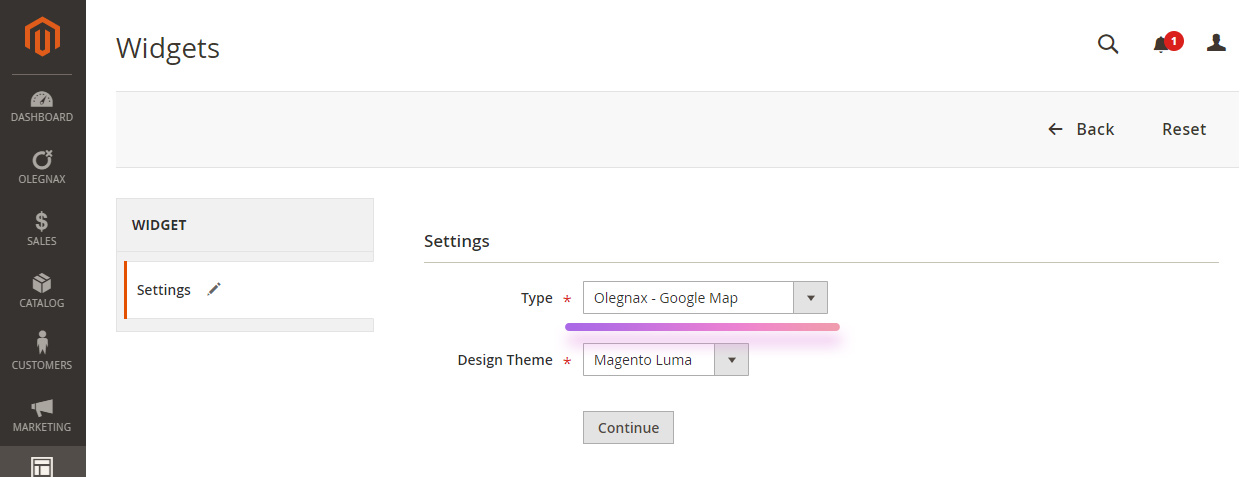 magento 2 add google map widget