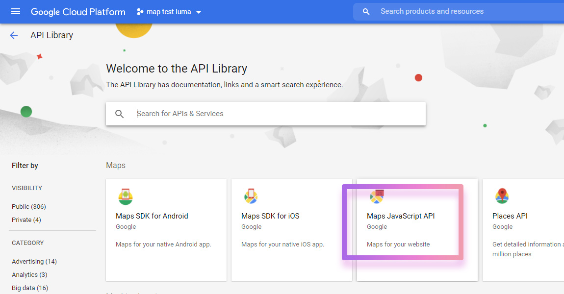 google cloud platform map javascript api