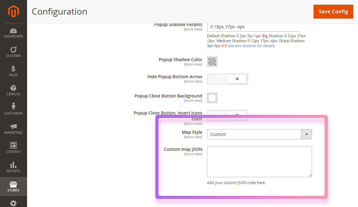 magento 2 import google map json