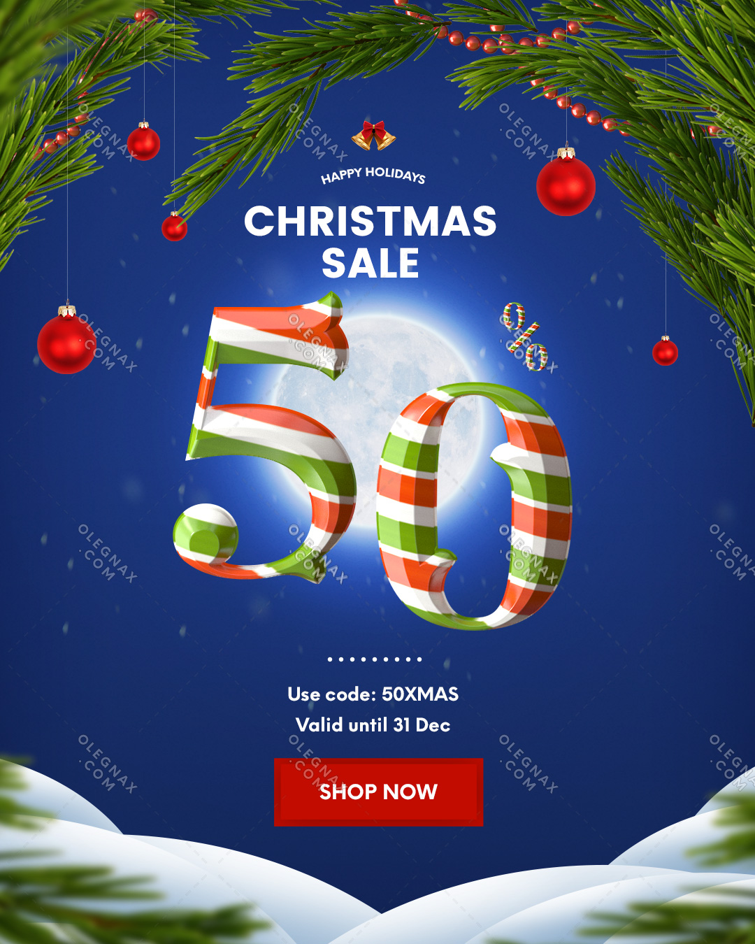 Christmas and New Year Banner Templates, for Instagram, Facebook